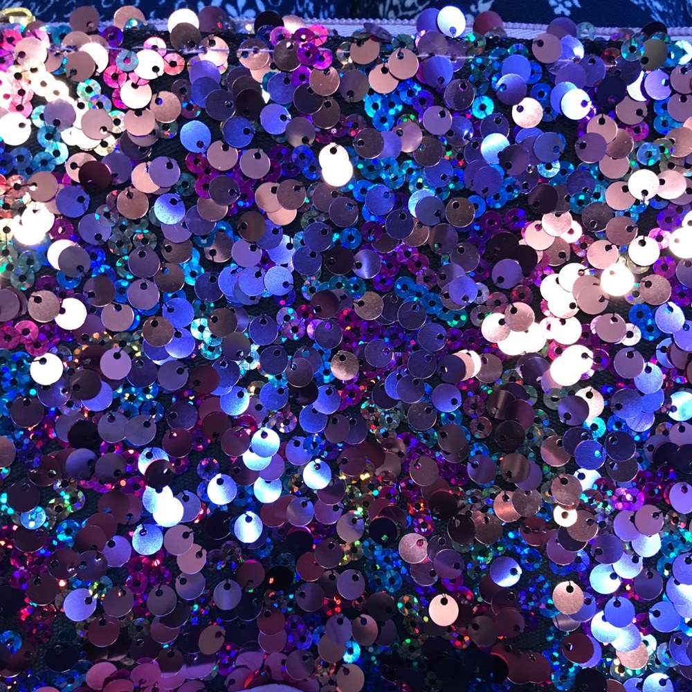 Sequin pencil pouch